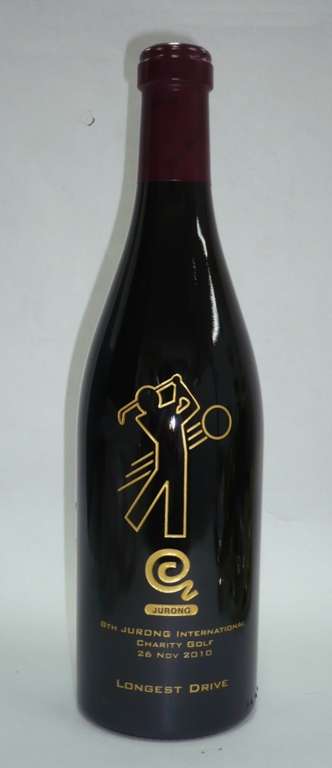 sandblast wine glass with gold engrave